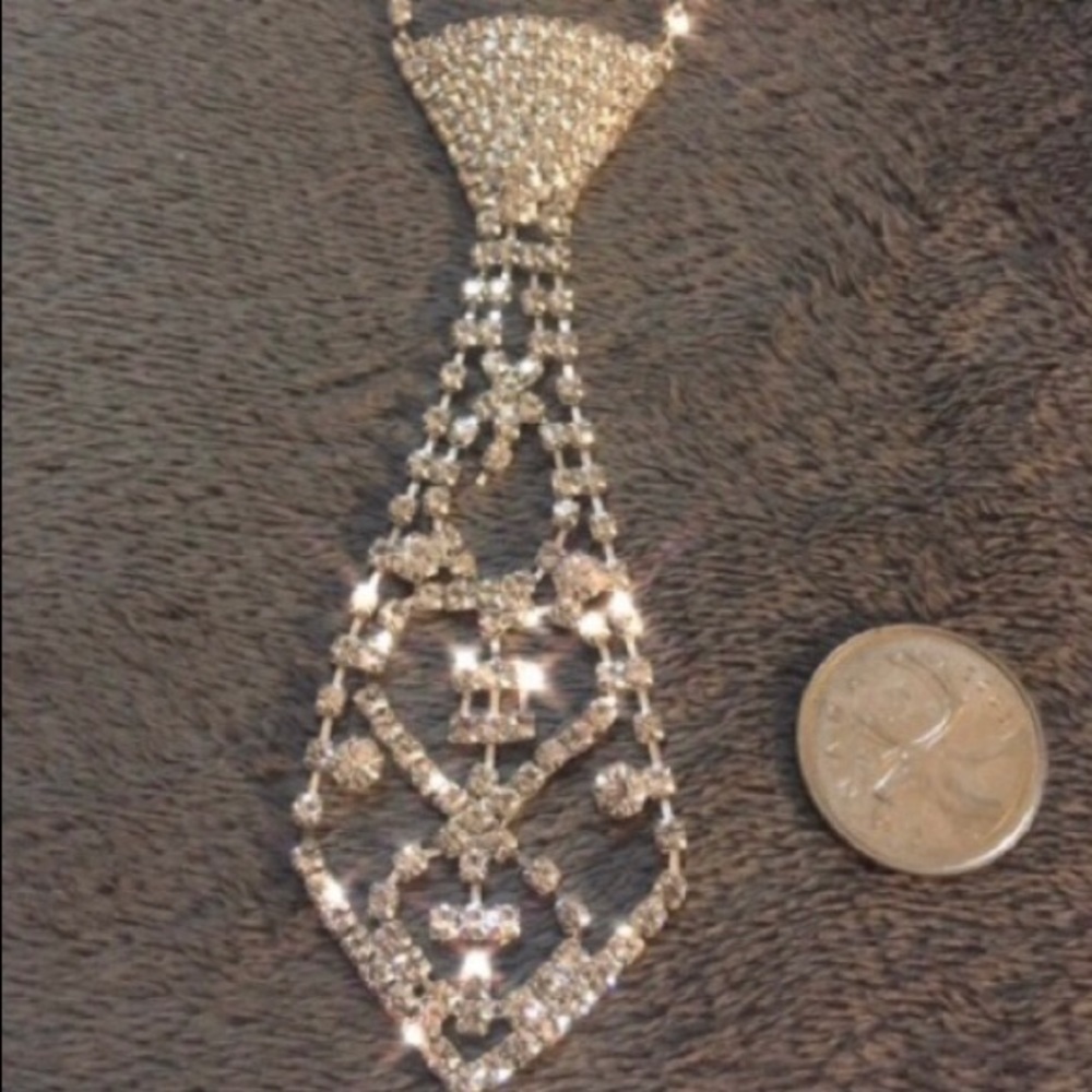 (🍄 2/$20) Rhinestone Necktie Neckless - Picture 2 of 3